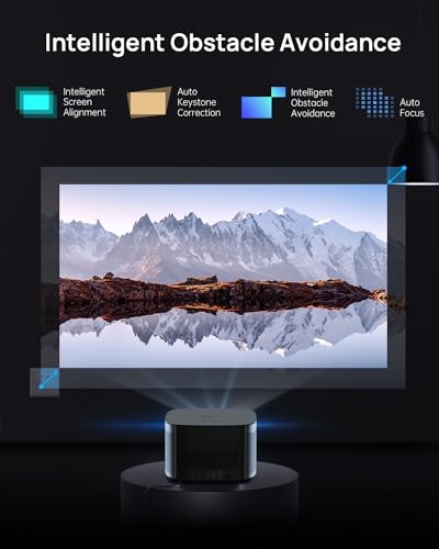 XGIMI Elfin Flip Portable Projector, 1080P Resolution Outdoor Projector, Licensed Netflix, Build-in Adjustable Stand, Lightweight and Compact Design, 400 ISO Lumens, Screen Adaption