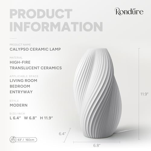 Calypso Ceramic Table Lamp - Handcrafted Modern Bedside & Living Room Lighting