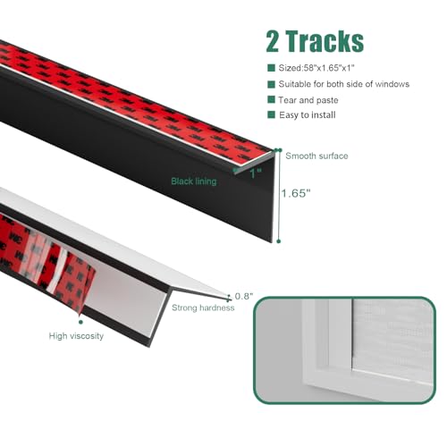 Bliwans White Light Blocking Strips for Window Shades - 58 Inch, 4 Pieces, Side Light Blocker for Blinds & Curtains