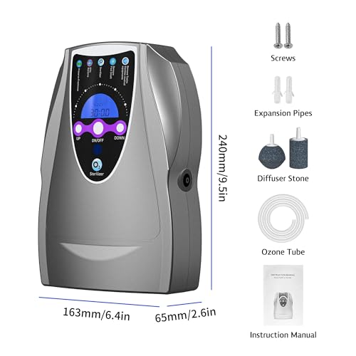 VTAR Ozone Machine - 1000mg/h Multipurpose Air and Water Purifier - Dark Gray