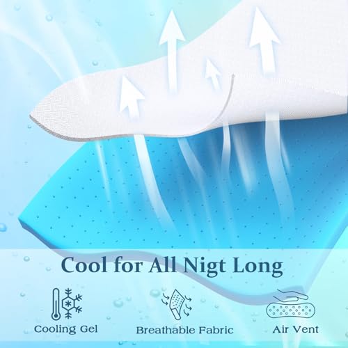 2 Inch Memory Foam Mattress Topper with Cooling Gel - High Density, Breathable & Supportive