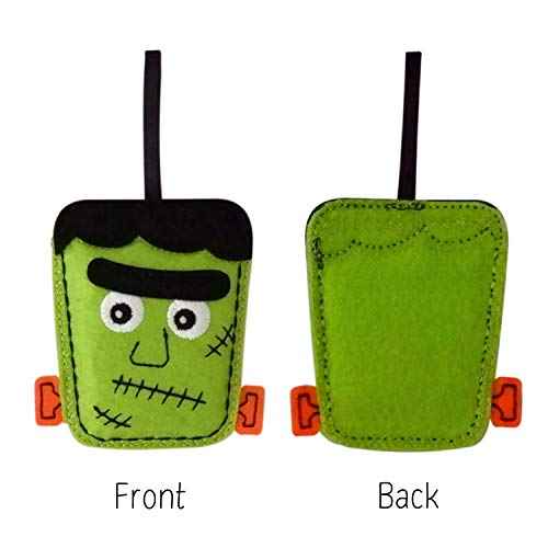 Halloween Ornaments - Set of 6 Plush Felt Handmade Decor - Broom, Jack-o'-Lantern, Frankenstein, Witchcraft, Eyeball, RIP Tomb Design - Halloween Ornaments for Tree