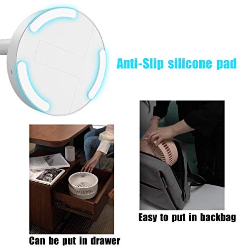 AICase White Portable Folding Fan with 7200mAh Battery, Adjustable Height & Quiet Operation