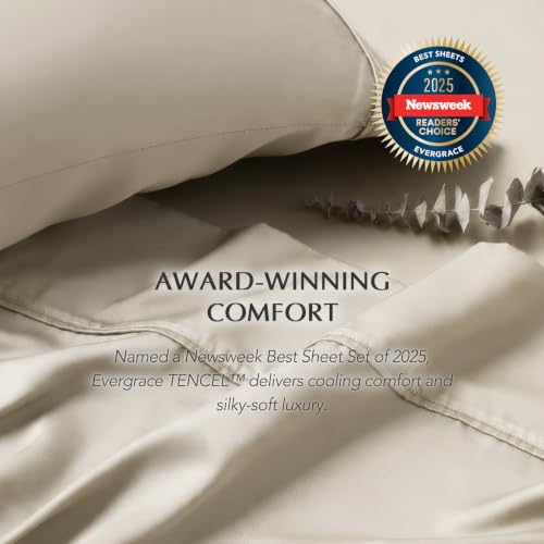 EverGrace Queen Tencel™ Sheet Set - Bone, Breathable & Cooling Bedding