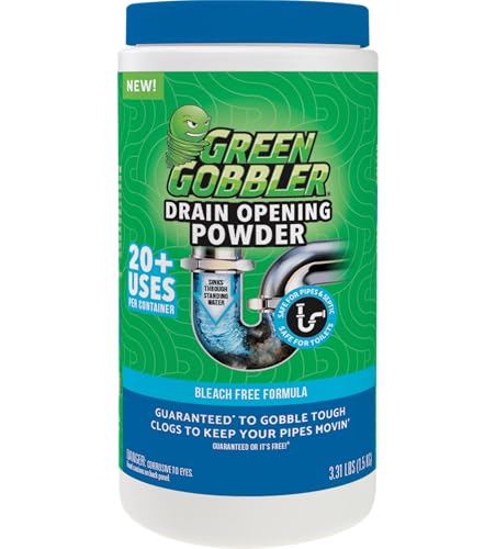 Green Gobbler Drain Clog Remover Powder – Safe, Fast-Acting Drain Cleaner for Kitchen & Bathroom