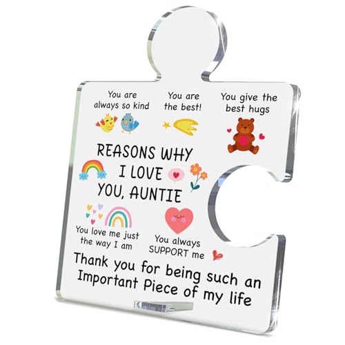 ORUPT W Auntie Gifts Acrylic Puzzle Sign - Thank You Keepsake Decor