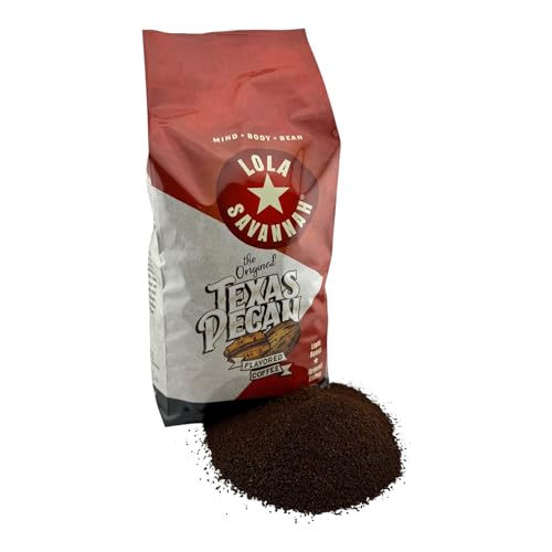 Texas Pecan Ground Coffee 2lb - Caffeinated Gourmet Flavor by Lola Savannah - Variation: 32 Ounce Pack