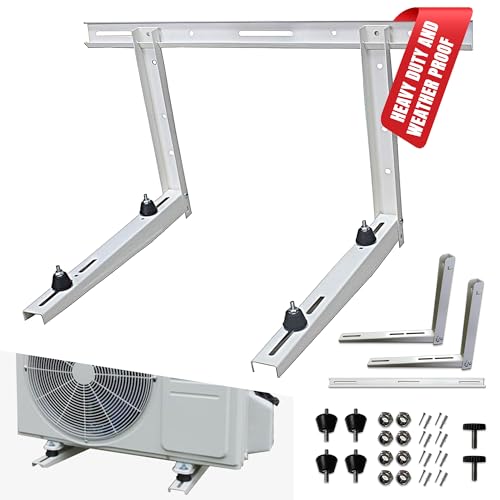 Ductless HVAC Mini Split Wall Mounting Bracket - Supports 9K-36K BTU, 300 lbs - Outdoor Weather-Resistant Steel