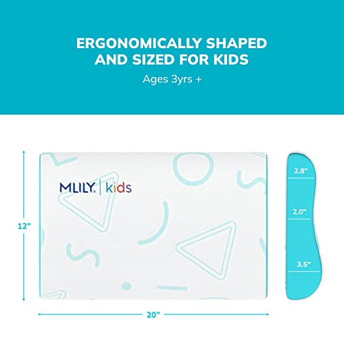 MLILY Kids Adjustable Memory Foam Pillow Blue - Pack of 1, Contoured Support