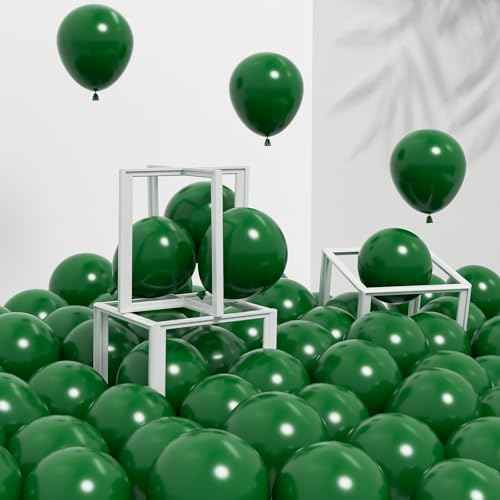 120pcs 5 inch Dark Green Balloons, small Forest Green Latex Balloons for Christmas Jungle Football Tropical Safari Birthday Party Decorations