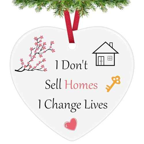 Real Estate Agent Gifts Christmas Ornaments Realtor Appreciation Gifts Thank You Present Broker Salesman Agent Closing Salesperson Present Ceramic Ornament Christmas Tree Decoration