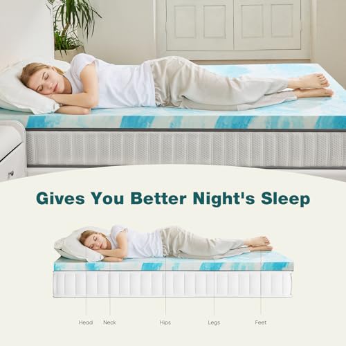 Sweetcrispy 4 Inch Twin Memory Foam Mattress Topper Cooling Pad