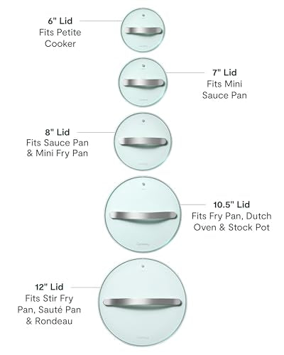 Caraway 10.5-Inch Tempered Glass Pot Lid - Stainless Steel Variation