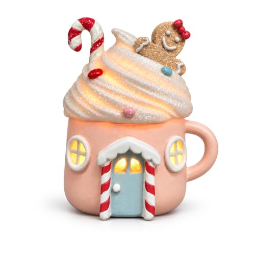 Lighted Gingerbread Cake House – Resin Christmas Tabletop Decor