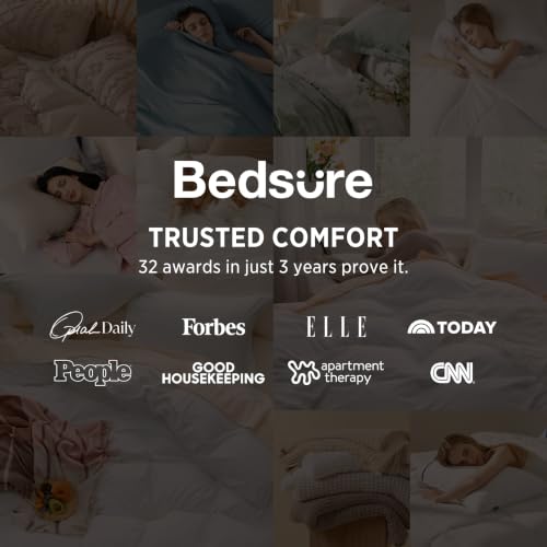 Bedsure King Prewashed Duvet Cover Set with Zipper Closure - White, 104x90 Inches