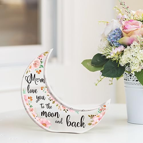 Einanmut Mom Moon Acrylic Plaque Gift - Special Gifts for Mom