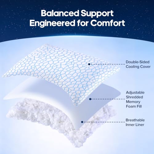 QUTOOL Crescent Pillow for Side Sleepers Queen Size 1 Pack Shoulder Support Adjustable Loft