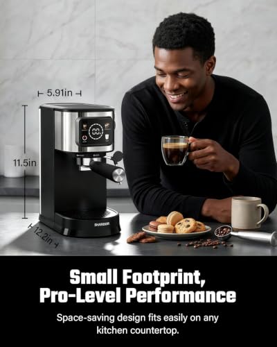 Espresso Machine with Milk Frother - 15 Bar Cappuccino & Latte Maker