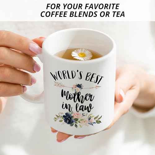 Mother in Law Mug, Mother in Law Coffee Cups Ceramic, World's Best Mother in Law Coffee Mug, Gifts for Mother in Law Christmas, Mother in Law Coffee Mug Gifts from Daughter in Law