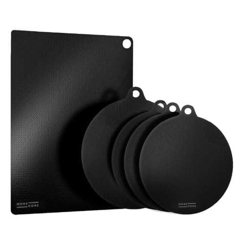 MoreCore Silicone Induction Hob Protector Set - Scratch & Spill Guard, Heat-Resistant, Reusable, 5 Pieces