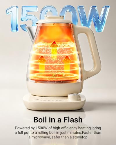 Bear 1.5L Electric Kettle - 304 Stainless Steel, Fast Boil, Cool Touch