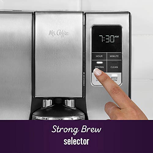 Mr. Coffee 10-Cup Programmable Coffee Maker with Thermal Carafe & Strong Brew, Stainless Steel