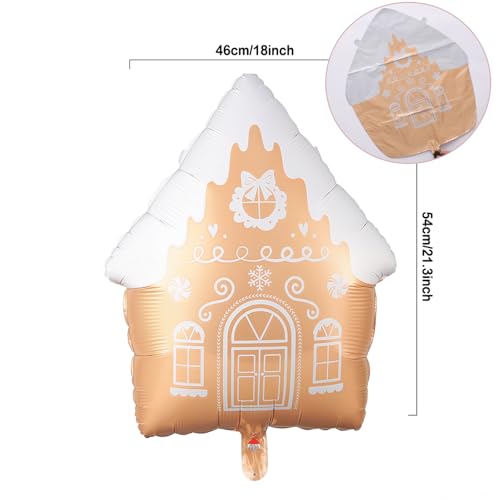 GIHOO Red Brown Christmas Gingerbread Balloon Arch Kit 146pcs Holiday Decor