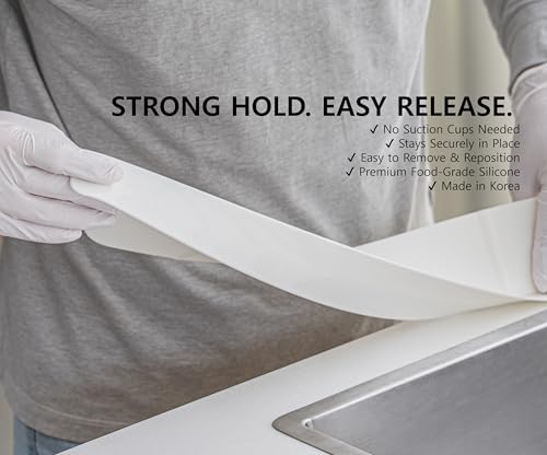 Eco White Ultra Wide 30-Inch Silicone Kitchen Sink Splash Guard - No Suction Cups