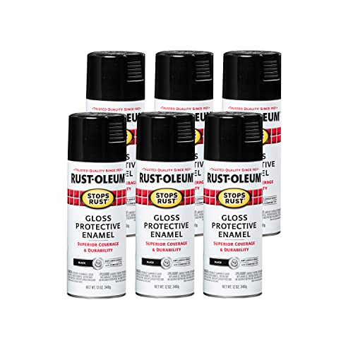 12 Pack Gloss Black Rust-Oleum Stops Rust Spray Paint - Weather & Rust Resistant
