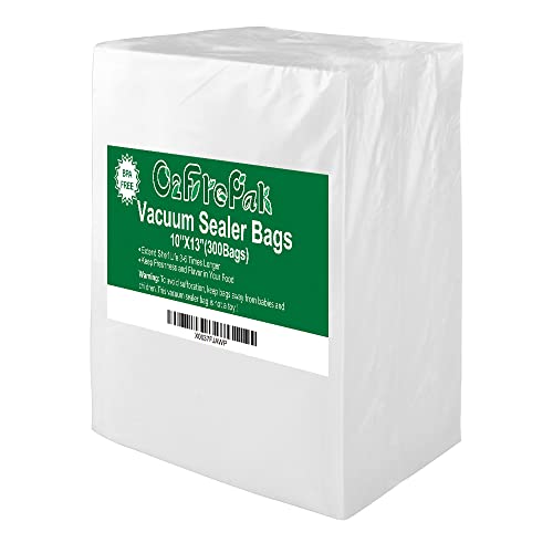 Vacuum Sealer Bags 10x13 Inch - 300 Count Food Storage Bags, Quart Size, Compatible with Clamp Style Sealers Variation of Plus Quart10x13(300Bags)