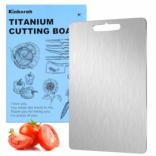 16 x 11 in Titanium Cutting Board – Double-Sided, Knife-Safe & Dishwasher Safe, Kinborah