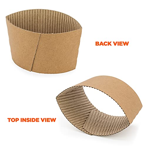 8 oz Kraft Coffee Cup Sleeves - Disposable Hot & Cold Drink Insulators, 1000 Pack