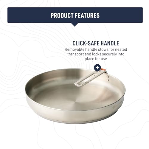 Stainless Steel Camping Pan with Induction Compatibility & Reversible Handle