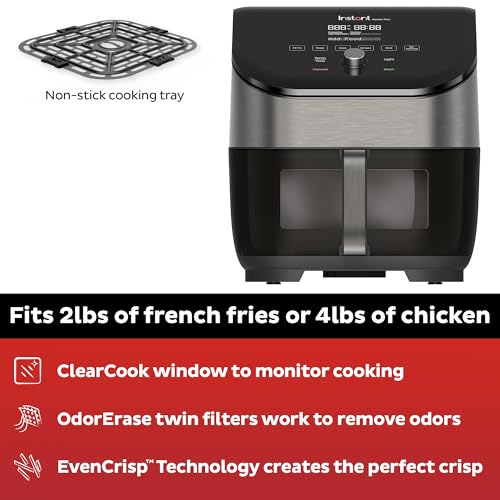 Instant Pot Vortex Plus 6 Qt 6-in-1 Air Fryer with Odor Erase Tech - Black, 6 Quart
