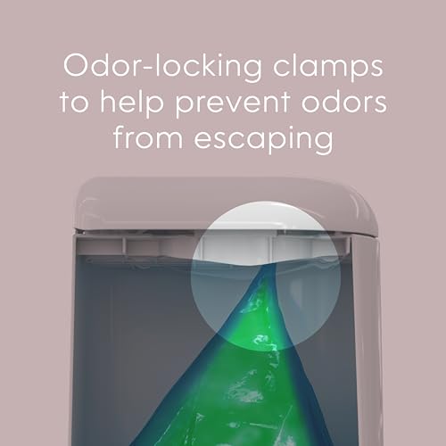Diaper Genie Essence Diaper Pail with 18 Refill Bags - Odor Locking, No Foot Pedal