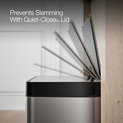 Kohler 20942-ST 8 Gallon Compact Hands-Free Stainless Steel Trash Can with Foot Pedal