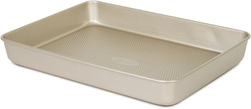 Glad Nonstick Baking Pan - Heavy Duty Oblong Metal Dish for Cakes & Lasagna | Medium Size