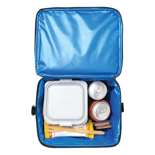 PackIt Freezable Lunch Cooler Bag - Black, Medium, Reusable Insulated Food Carrier