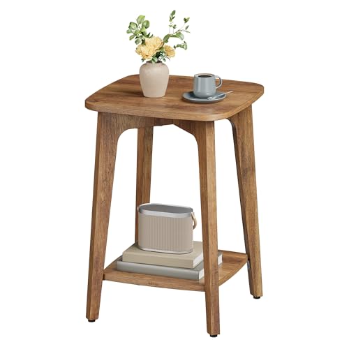 VASAGLE Side Table, 2-Tier Small Square End Nightstand
