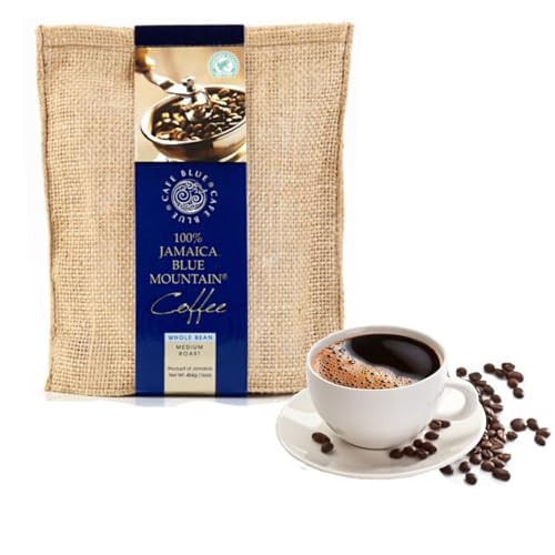 Jamaica Blue Mountain Coffee Beans - 16 oz, JACRA Certified, Medium Roast, Smooth & Low Acid