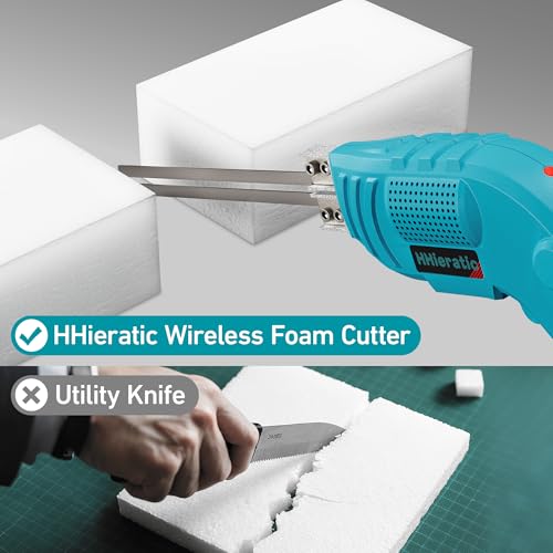 Cordless Hot Knife with Battery & 6 Blade Set for Foam, Fabric, Rubber Cutting
