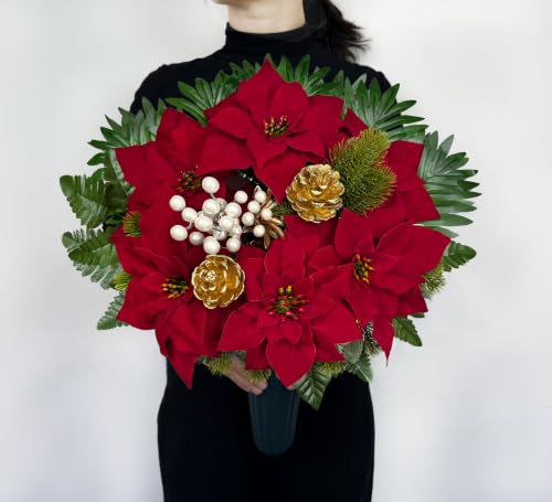Artificial Cemetery Flower Bouquet for Graveside Decor - Weatherproof Memorial Flowers