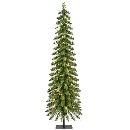 6ft Pre-Lit Artificial Alpine Christmas Tree with Clear Lights
