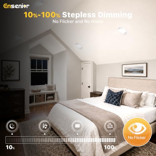 Ensenior 6 Inch Gimbal LED Recessed Light 5CCT Dimmable 12W 1200LM 6 Pack