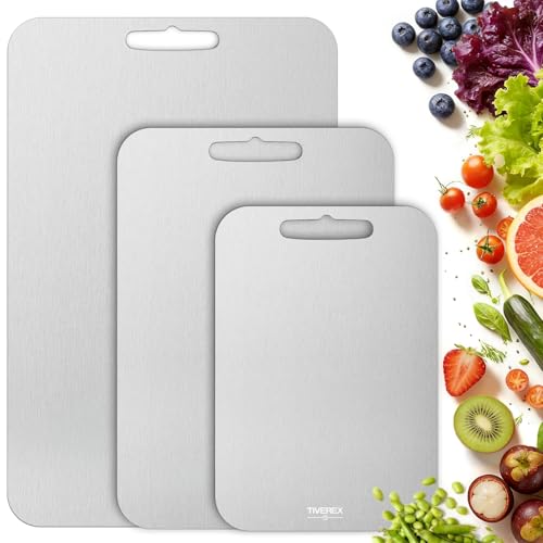 Titanium Cutting Board Set of 3 - 18 x 12 Inches, Food-Grade, Double Sided Kitchen Chopping Boards