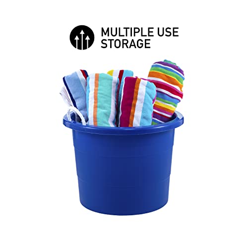 2-Pack Blue Rope Handle Storage Tubs 19 Gallon Heavy Duty Plastic Bins