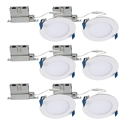 HALO 4-Inch Canless LED Recessed Light - Dimmable, Color Temp Switch, 6-Pack