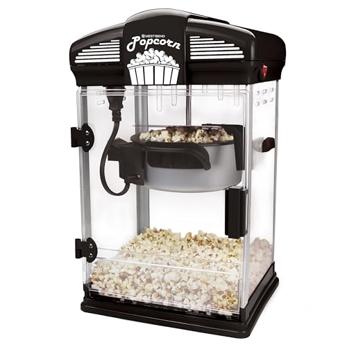 Popcorn Maker Machine 4 Qt. Stir Crazy Popcorn Popper with Nonstick Kettle - Black