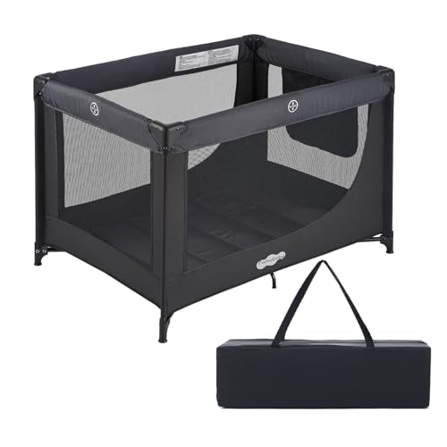 Portable Baby Playpen Pack and Play Foldable Travel Crib - Black