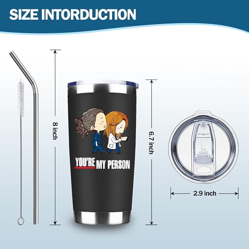 ATHAND Stainless Steel Tumbler 20oz Black - Insulated Travel Mug, Gift Edition